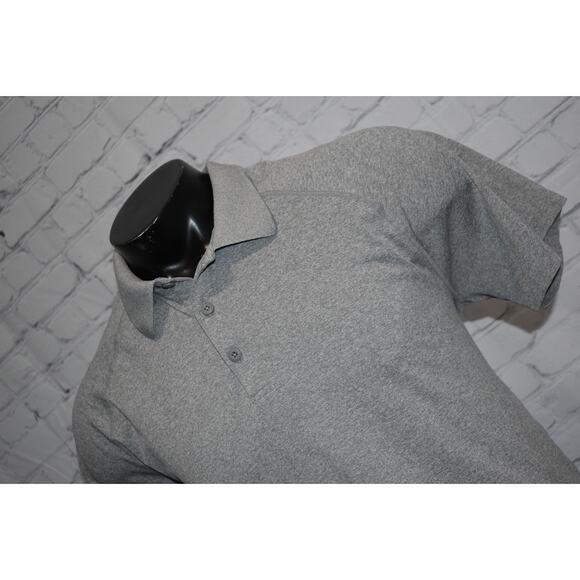 Fabletics Golf Polo Shirt Men Size Large Performance Nylon Polyester Blend Gray - Picture 1 of 6